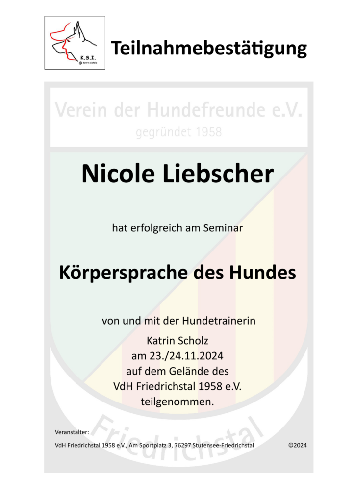 Körpersprache des Hundes Seminar
